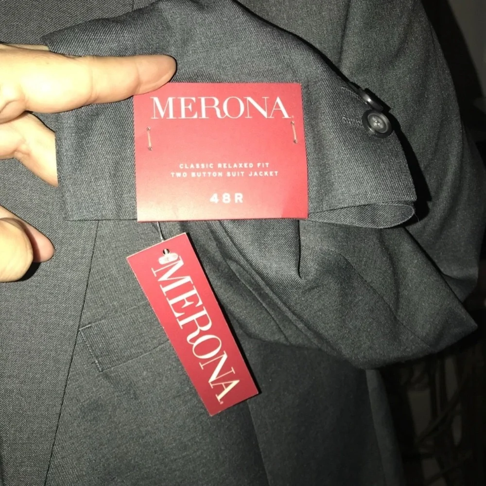 Merona Gray Sport Coat Classic Tailored Blazer - Picture 3 of 3